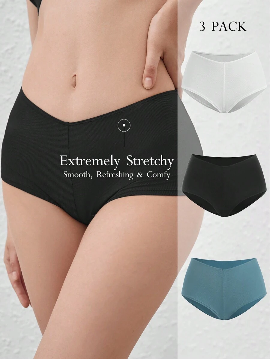 Ocili Leisure 3pack Extremely Stretchy & Smooth Low Waist Boyshorts - Multicolor - View 1