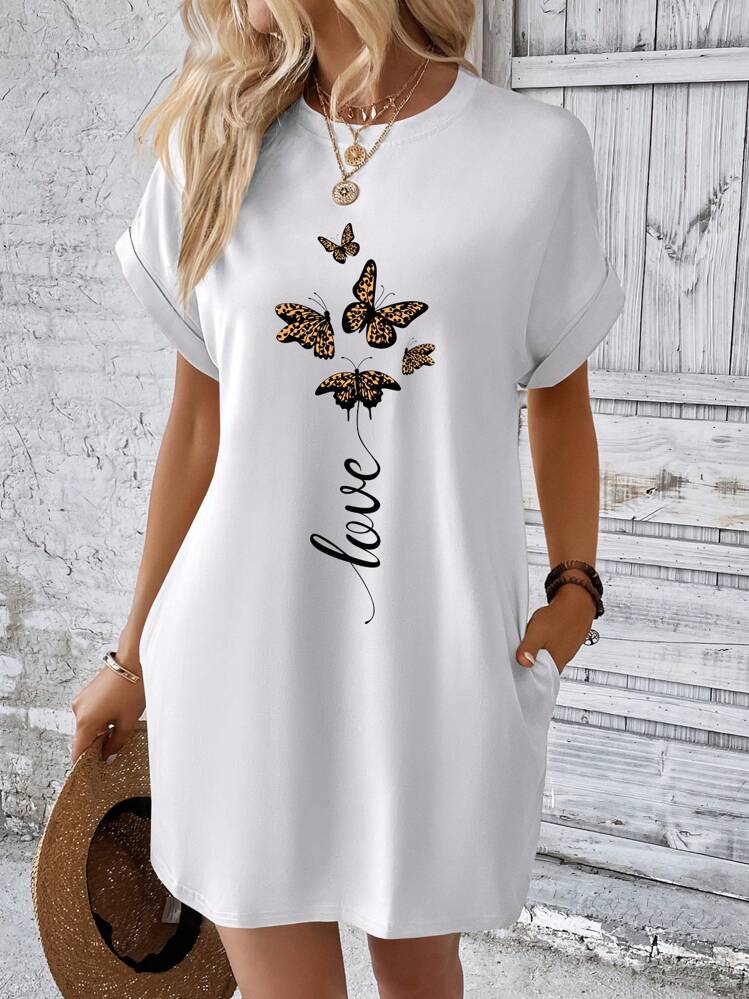 butterfly t shirt dress Butterfly Embellished T-Shirt Dress Medium
