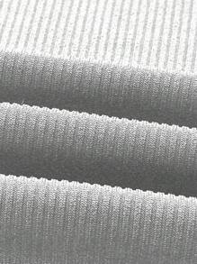 SHEIN Essnce Minimalist Chic High Neck Sleeveless Tank Top For Women, Suitable For Spring And Summer - Grey - View 4