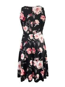 Lässiges Damenkleid Im Urlaubsstil Mit Rosendruck Für Frühling Und Sommer