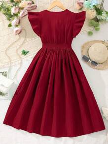 SHEIN Teen Girl Waist-Binding Beautiful And Fresh Fashion Long Dress