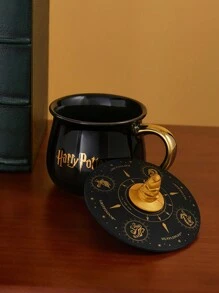 HARRY POTTER X SHEIN 1个分院帽装饰硅胶杯盖（不含杯子），礼物，返校季 - 黑色 - 查看 4