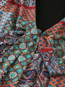 EMERY ROSE Kích thước lớn Vá lại In Đầm giản dị - màu đen - Xem 3