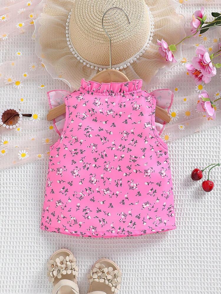 Baby Girl Cute Ruffle Trim Blouse Top For Summer