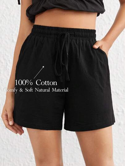 Ocili 女士宽松家居短裤睡眠短裤，配有抽绳松紧腰带