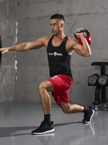 Gym Rark 男友风男士简约纯色无袖背心短裤运动套装健身健身套装 - 彩色 - 查看 4