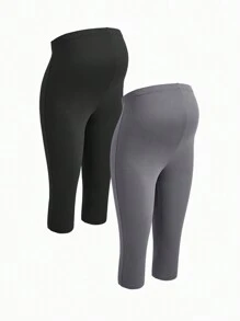 Modmama Maternity Casual Adjustable Waist Capri Leggings