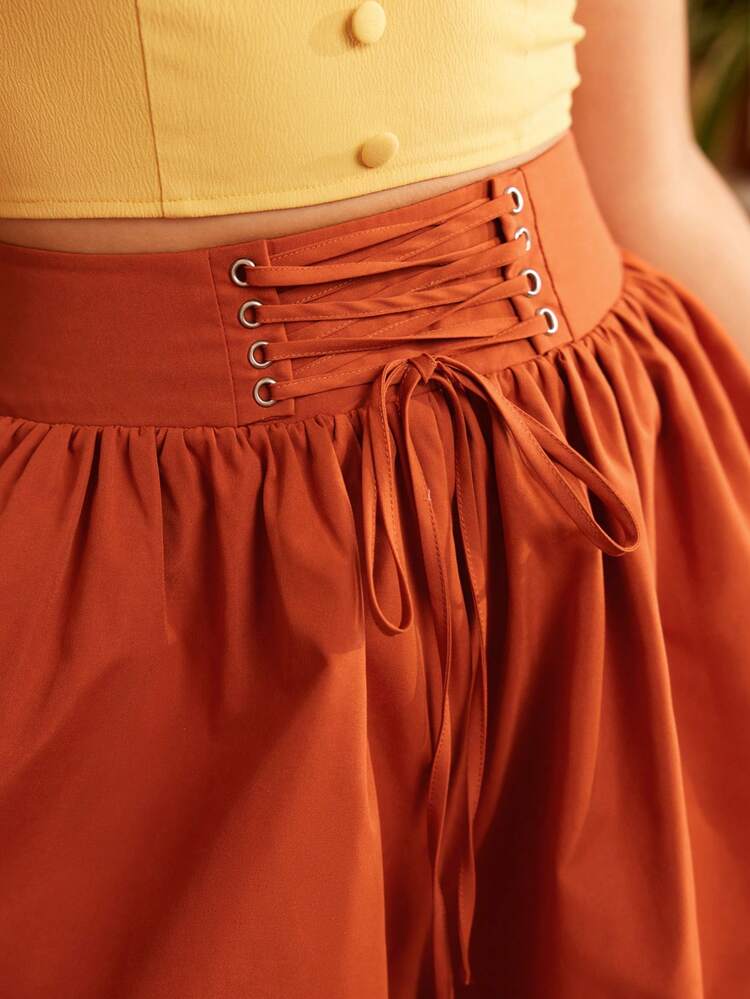 1960s Vintage Rural Style Women's Shorts With Loose Fit, Ribbon Bowknot Design And Umbrella Hem For Spring And Summer Women Pants Lounge Pants Cute Shorts Petite Shorts Bow Ruffle Shorts Jogger Shorts Flowy Shorts