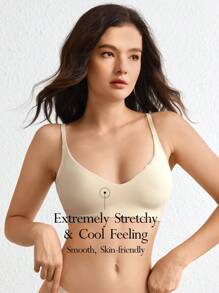 Ocili Leisure Stretchy & Smooth Seamless No Show No Padding Wireless Lounge Bralette - Nude - Beige - View 1