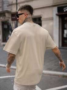Áo thun & Áo lót Nam Lá thư Giải trí - Màu Khaki - Xem 2