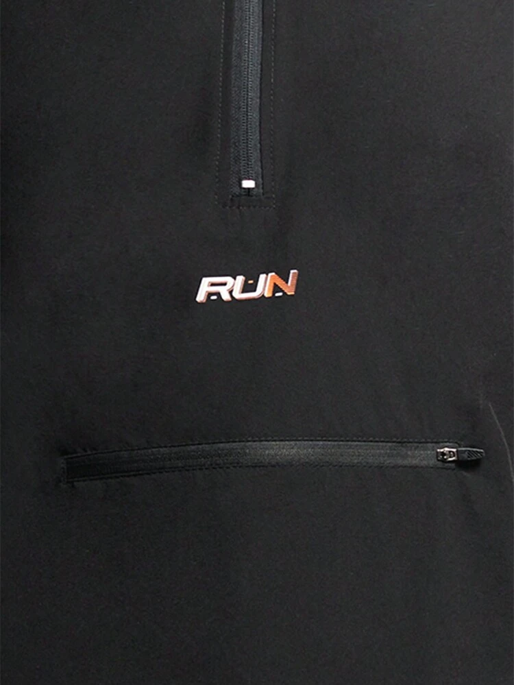 Boyfriend Style Men's Spring And Autumn Hooded Sweatshirt With Zipper And Half Placket, Letter Print, Long Sleeves, Sports Style Sweatshirt Boyfriend Style Men Sweatshirt