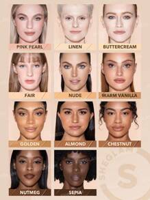 SHEGLAM 亮眼清涼遮瑕膏-栗色清涼金屬塗抹器霧面液體遮瑕膏持久遮瑕提亮色彩校正輕盈超保濕遮瑕膏遮瑕膏 品牌 美容 化妝 化妝品 適合女性與女孩 完美搭配冬季春季 Y2K 時尚 流行 生日禮物 假期 派對準備就緒 最佳顏色 - Chestnut - 查看 6