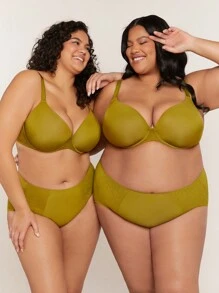 LUVLETTE Plus Dream Curve Suport +Acoperire totală Sutien din plasă respirabil Push Up T-Shirt Sutien - Galben - Vizualizare 6