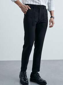 Men's Summer Light-Colored Casual Pants With Refreshing Style - Black - View 1