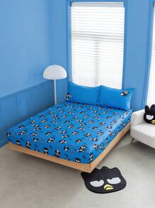 HELLO KITTY AND FRIENDS | SHEIN 藍色酷炫企鵝印花床單 - 藍色 - 查看 2