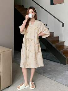 DAZY Cute Rabbit Printed Women's Loose Robe