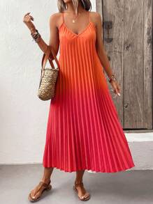 Breezaya Ombre Pleated Cami Dress - Multicolor - View 6
