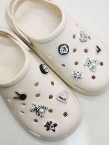 10个装奢华ABS水钻小熊饰品鞋扣装饰DIY闪亮木屐别针配件饰品装饰适合女士成人花园木屐泡泡拖鞋凉鞋圣诞节万圣节生日派对礼物（不含鞋子） - 多款式 10個 - 查看 8