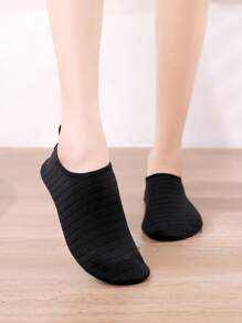 女式漁港鞋、沙灘鞋、水鞋、潛水鞋、戶外瑜珈游泳鞋,防滑耐磨軟底襪子 - 黑色 - 查看 3