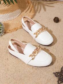 Zapatos planos de mujer con correa cruzada y hebilla de estilo versátil de moda