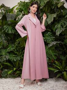 Al Najma 女士長袖西式領埃及長袍 - 粉色 - 查看 6