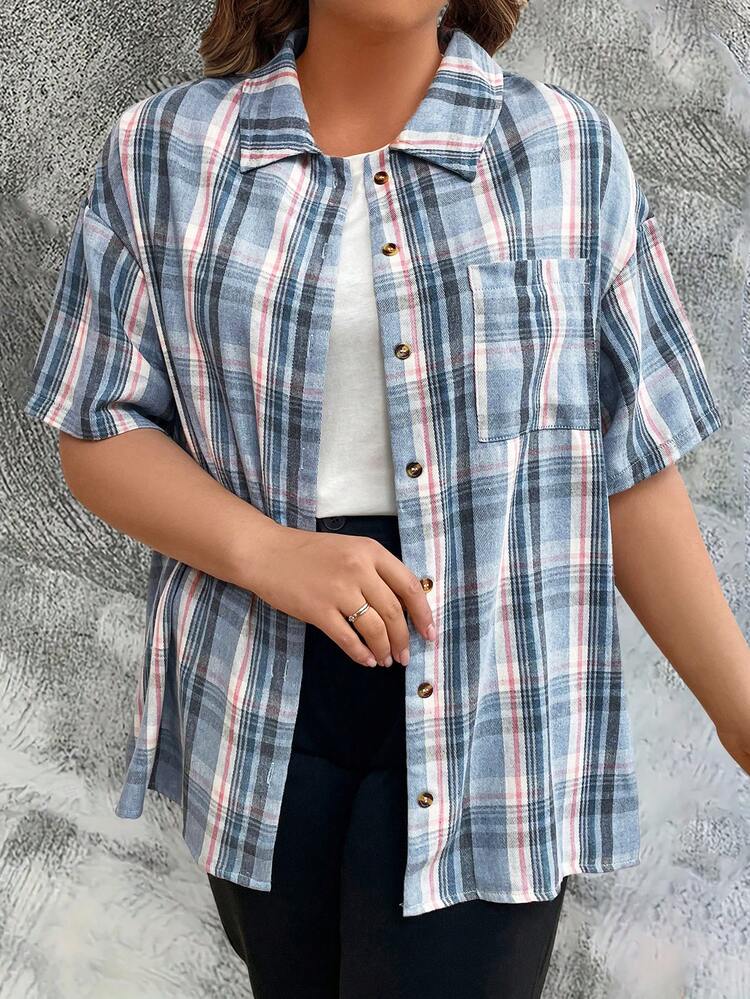 Plus Size Plaid Shirt