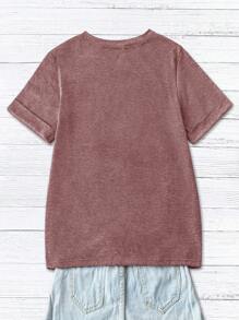 SHEIN LUNE T-shirt casual Plus size à motif coloré et personnalisé