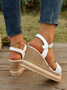 Women Platforms & Wedge Sandals Gesper Plain Ankle Strap Anggun - Putih - View 3