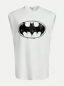 BATMAN X SHEIN Men Casual Bat Printed Tank Top For Summer