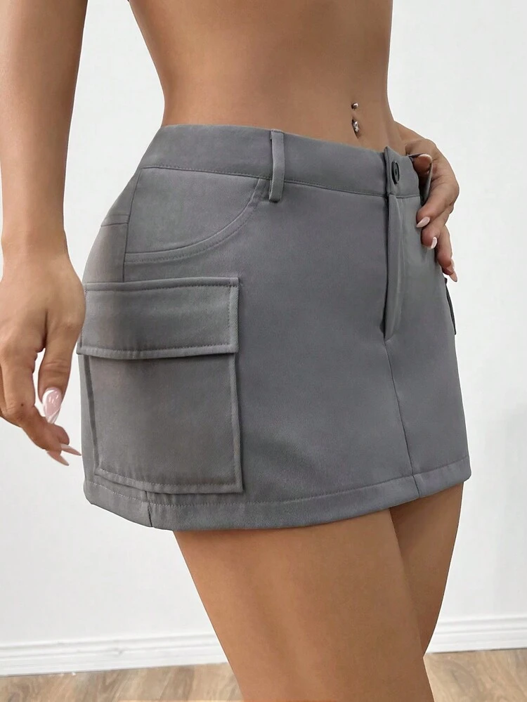 Utility Mini Skirt For Women