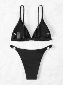 SHEIN Swim Bikini De Vacaciones En La Playa Para Mujeres Con Decoración De Conchas