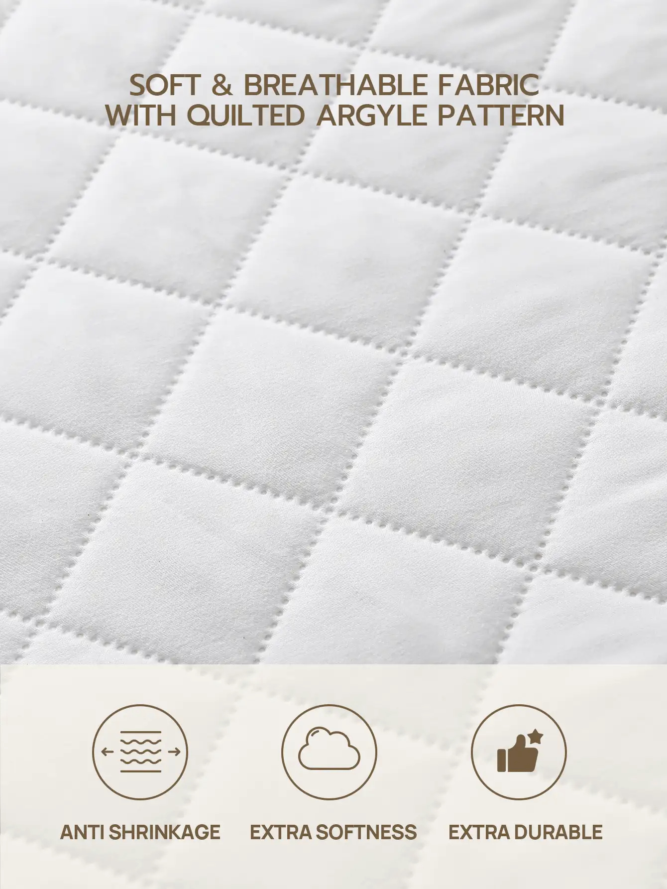 2pcs 100% Waterproof Dirt-Proof Oil-Proof Quilted Zipper Encasement Pillowcase Without Pilling, Soft & Breathable Pillow Protector, No Smell, No Noise, White - White - View 6