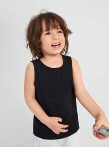 4pcs Young Boys Solid Color Tank Top, Casual - Multicolor - View 3