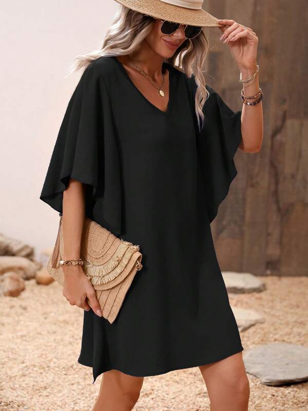 SHEIN LUNE Women's Solid Color Simple Style Dress