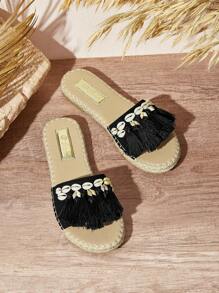 Styleloop Women'S Casual Flat Sandals - Black - View 2