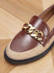 Của phụ nữ Mùa xuân/thu Chuỗi Khối màu Chóp giầy tròn Dày gót chân Giày Mary Jane - Nhiều màu - Xem 5