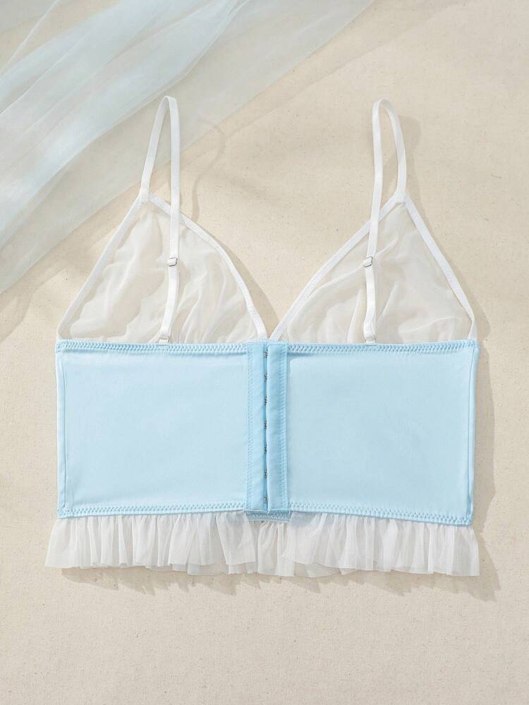 Ladies' Sexy Sheer Spliced Bustier Top