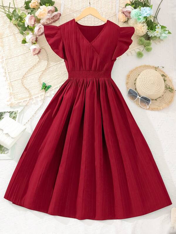 SHEIN Teen Girl Waist-Binding Beautiful And Fresh Fashion Long Dress