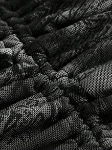 ROMWE Hippie Summer Casual Pleated Neckline Halter Top - Black - View 4