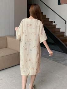 DAZY Cute Rabbit Printed Women's Loose Robe