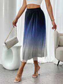 Chiquease Women's Double Layer Ombre Casual Skirt - Multicolor - View 3