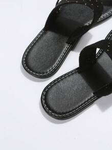 女式夏季海灘開放式腳趾扁平底涼鞋 - 查看 6