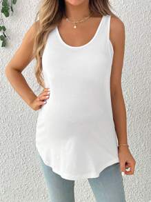 SHEIN قميص تانك توب حمل ورضاعة بألوان ثابتة