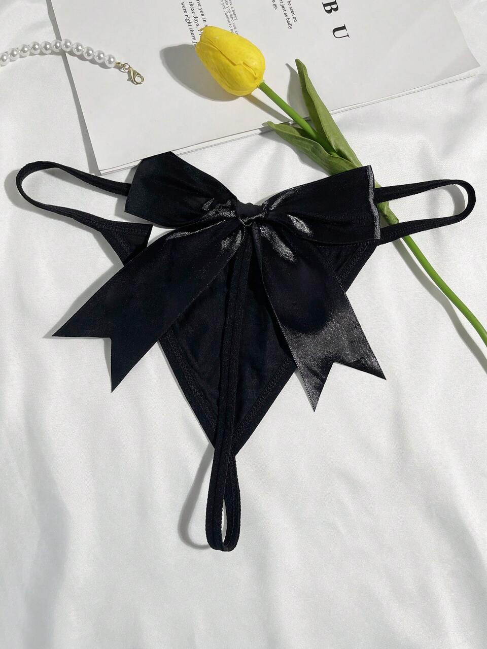 3pcs Bow Knot Design Sexy T-Back Panties