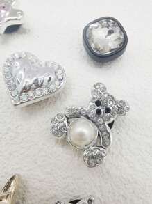 10个装奢华ABS水钻小熊饰品鞋扣装饰DIY闪亮木屐别针配件饰品装饰适合女士成人花园木屐泡泡拖鞋凉鞋圣诞节万圣节生日派对礼物（不含鞋子） - 多款式 10個 - 查看 6