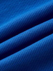 SHEIN EZwear Top De Mujer Tubular De Punto Multicolor - azul real - Ver 4