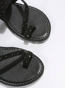 女式夏季海灘開放式腳趾扁平底涼鞋 - 查看 5