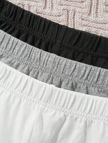 SHEIN Bộ quần short thường ngày được trang bị Tween Girl đan màu trơn với 3 chiếc, Xuân/Hè - Xám - Xem 3