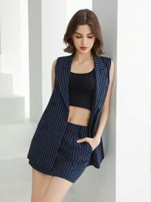 Aveloria Gestreiftes Westen- & Knielanges Rock Set Für Damen