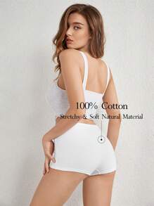 Ocili 天然柔軟舒適棉質中腰男性短褲-白色 - 白色 - 查看 1